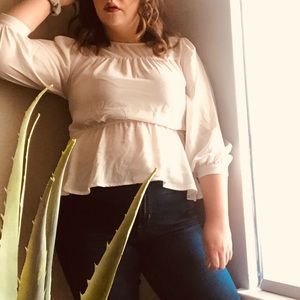 White Peplum Blouse
